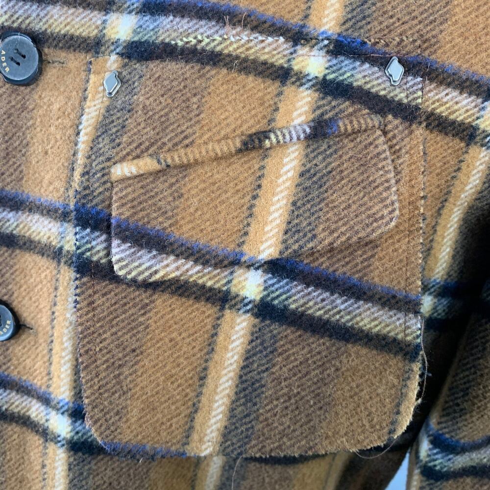 ADER ERROR Size M Brown Plaid Wool Blend One Pock… - image 2